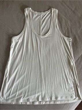 lululemon athletica light Ivory Relaxed modal Tank with side slits